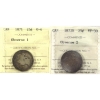 Image 1 : 25-cent 1871 Obverse 1 G6 & 1872H Obverse 2 Large 2 VF30 ICCS. 2pcs.