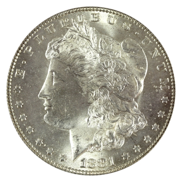 USA Silver 1881 Morgan Dollar GEM BU