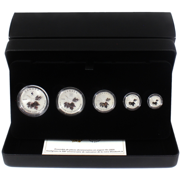 2026 100th Birthday of Queen Elizabeth II .9999 Fine Silver Fractional Set (Tax Exempt)