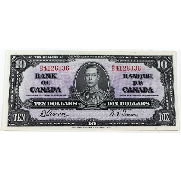 BC-24b 1937 $10 Gordon-Towers SN:W/D4126336
