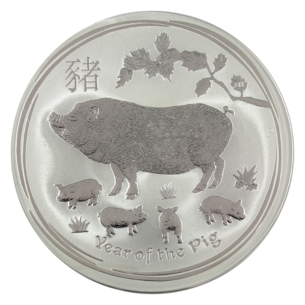 10oz Australia 2019 $10 Year of the Pig .9999 Fine Silver Round (Tax Exempt)