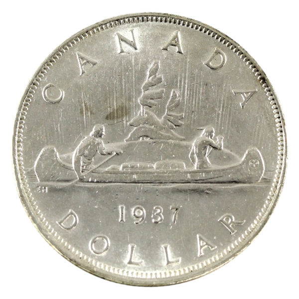 Silver $1 1937 DHP EF-AU (Cleaned)