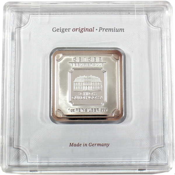 1oz Geiger Edelmetalle .999 Fine Silver Bar (Tax Exempt)