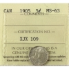 Image 1 : 5-cent 1905 Wide Date ICCS MS63