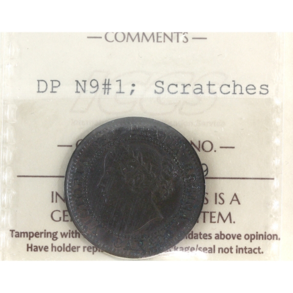 1-cent 1859 DP N9 #1 ICCS EF40 (Scratches)