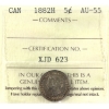 Image 1 : 5-cent 1882H ICCS AU55