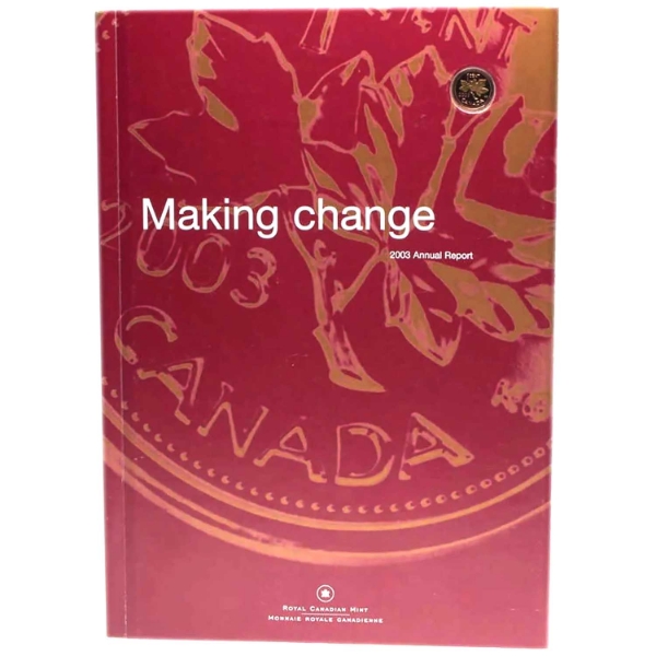UNOPENED 2003 Royal Canadian Mint's Annual Report with Gold Plated 1 Cent
