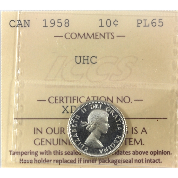 10-cent 1958 ICCS PL65 UHC