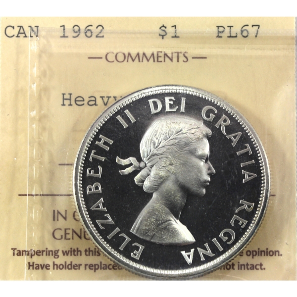 Silver $1 1962 ICCS PL67 Heavy Cameo