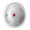 Image 1 : 2018 $25 Classic Holiday Ornament w/ Swarovski Crystal Approx. 1oz Fine Silver Concave Shaped Coin 