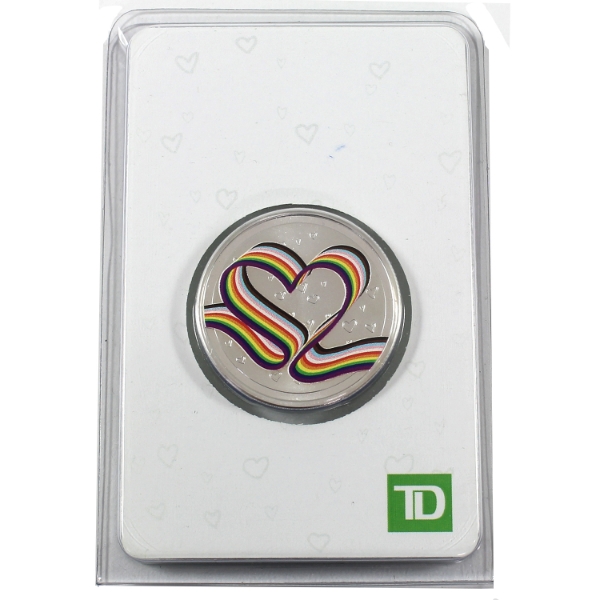 1/2oz TD Bank Pride Heart .999 Fine Silver Round (Tax Exempt)