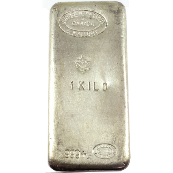 Kilo Johnson Matthey & Mallory Canada .999+ Silver Bar. Mintage of <250! (Tax Exempt)