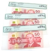 Image 1 : BC-59b, BC-59c, & BC-59e 1988 $50 Legacy GEM UNC65 PPQ Bank of Canada Notes. 3pcs.