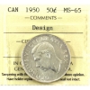 Image 1 : 50-cent 1950 Design ICCS MS65