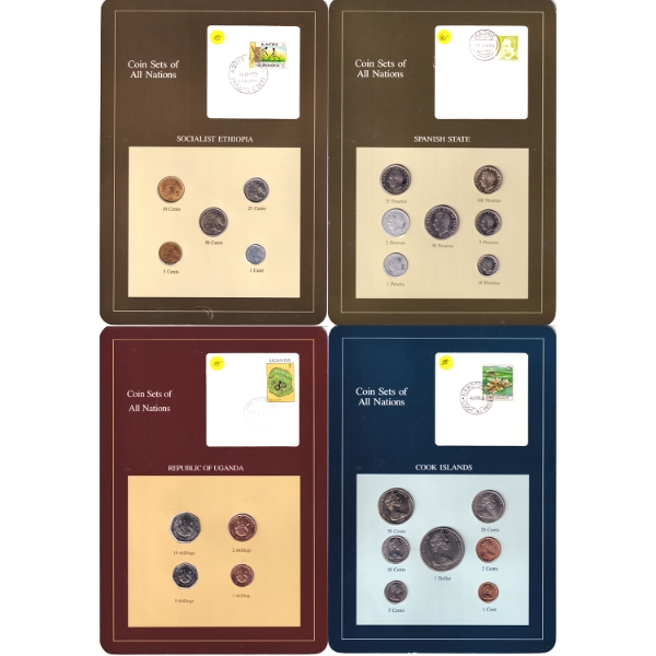 Coin Sets of All Nations Frame Boards. 4pcs.