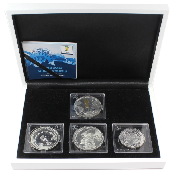 Brazil Sterling Silver 2014 The Official Silver Coin of the 2014 FIFA World Cup Brazil 4-Coin Set