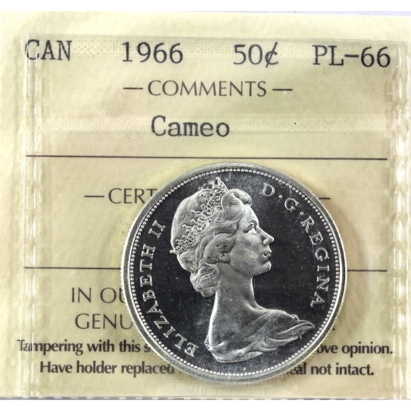 50-cent 1966 ICCS PL66 Cameo