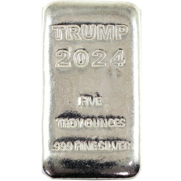 5oz Trump 2024 .999 Fine Silver Bar (Tax Exempt)