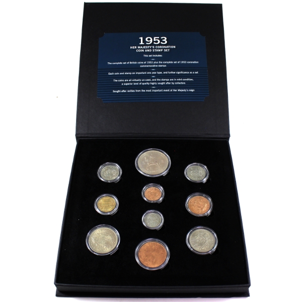 *2013 Bradford Exchange 1953 Her Majesty's Coronation Coin and Stamp Set