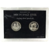 Image 1 : The Danbury Mint Men in Space Series Sterling Silver Proof Set in Vintage Holder. SCARCE!
