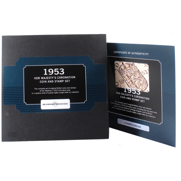 2013 Bradford Exchange 1953 Her Majesty's Coronation Coin and Stamp Set
