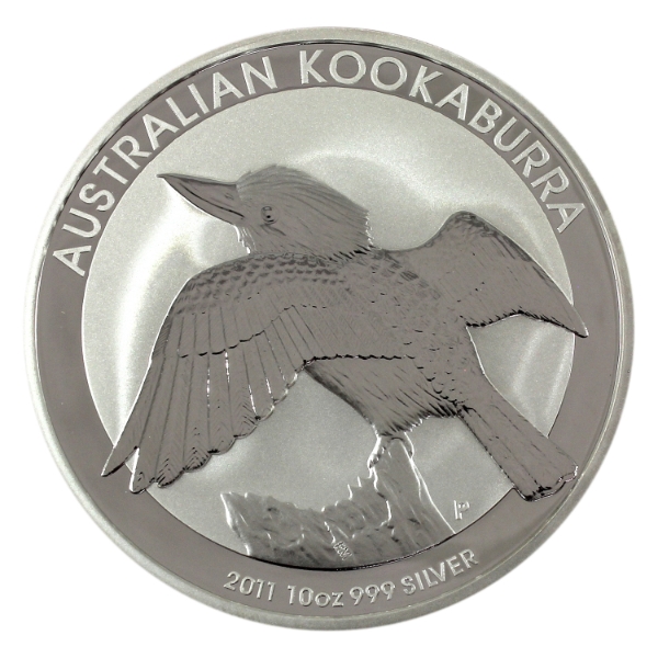 10oz Australia 2011 $10 Kookaburra .999 Fine Silver Round (Tax Exempt)