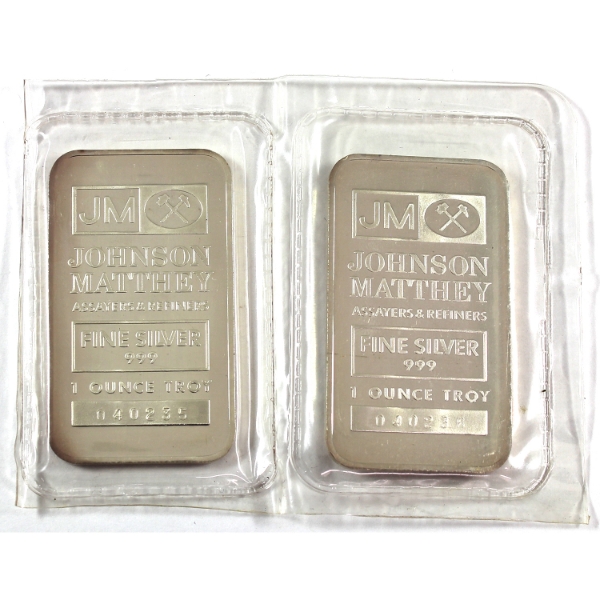 2x 1oz JM Johnson Matthey Bars in Sheet w/ TD Bank Backs (Tax Exempt)