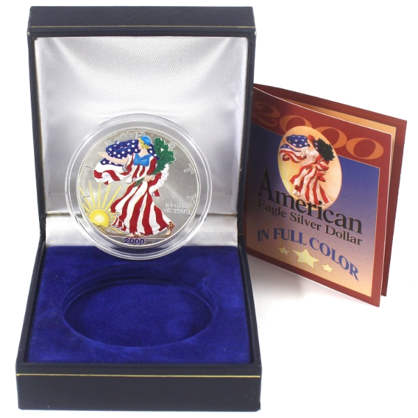 USA 2000 $1 Coloured American Eagle 1oz .999 Fine Silver (Tax Exempt)