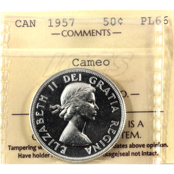 50-cent 1957 ICCS PL66 Cameo