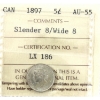 Image 1 : 5-cent 1897 Slender 8 Over Wide 8 ICCS AU55