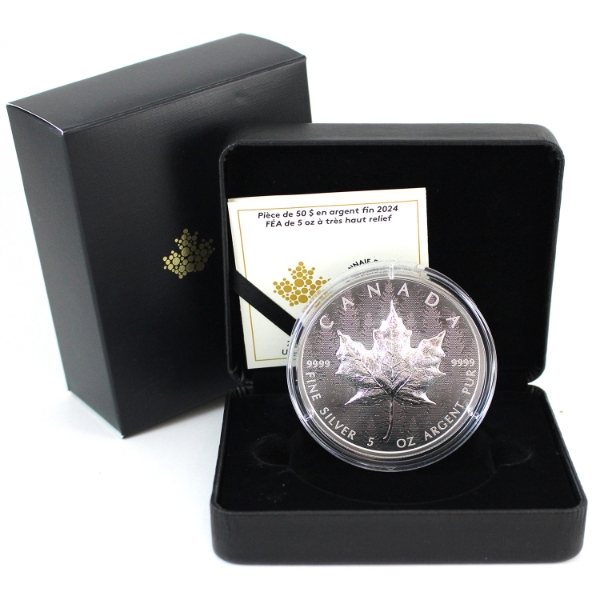 2024 $50 Ultra-High Relief 5oz. SML Fine Silver Coin (Tax Exempt)