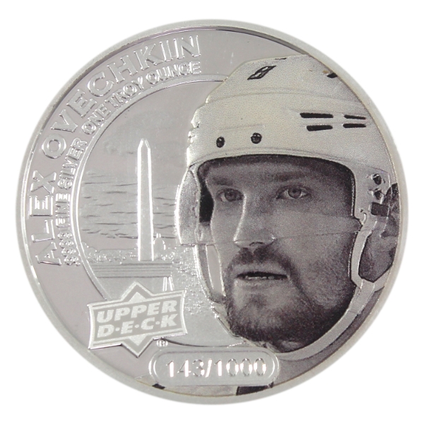 Cook Islands Silver 2017 $5 Upper Deck Grandeur Alex Ovechkin 1oz .999 Fine Silver (Tax Exempt)