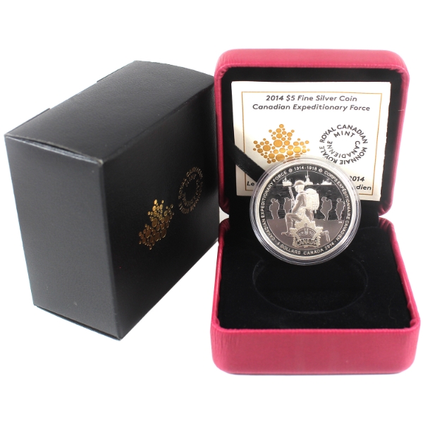 2014 $5 Canadian Expeditionary Force .9999 Fine Silver Coin (Tax Exempt)