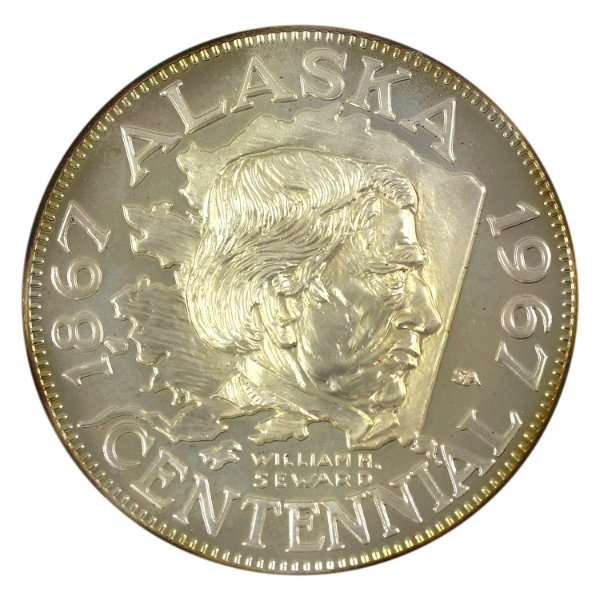 Alaska 1967 Alaska Centennial Commemorative Medal 26.2g-Sterling Silver, 38mm