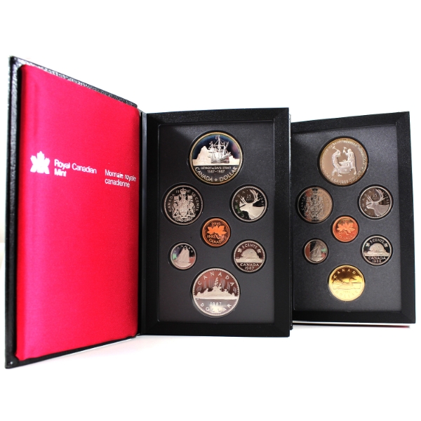 1987 Davis' North West Passage Anni. & 1988 Saint-Maurice Ironworks Proof Double Dollar Sets. 2 Sets