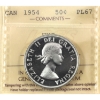 Image 1 : 50-cent 1954 ICCS PL67 Ultra Heavy Cameo