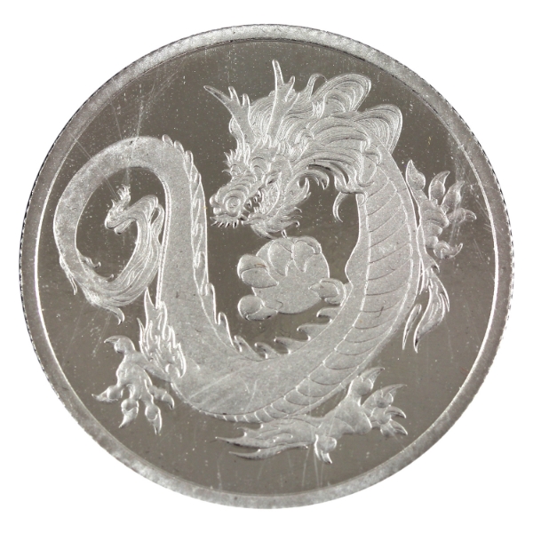 Tuvalu Rhodium 2018 $100 South Seas Dragon 1oz .999 Pure Rhodium (Tax Exempt)