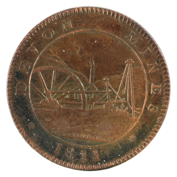 Great Britain 1811 Devon Mines Tavistock Penny Token W# 1137 EF-AU