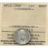 Image 1 : Newfoundland 10-cent 1940 ICCS MS64