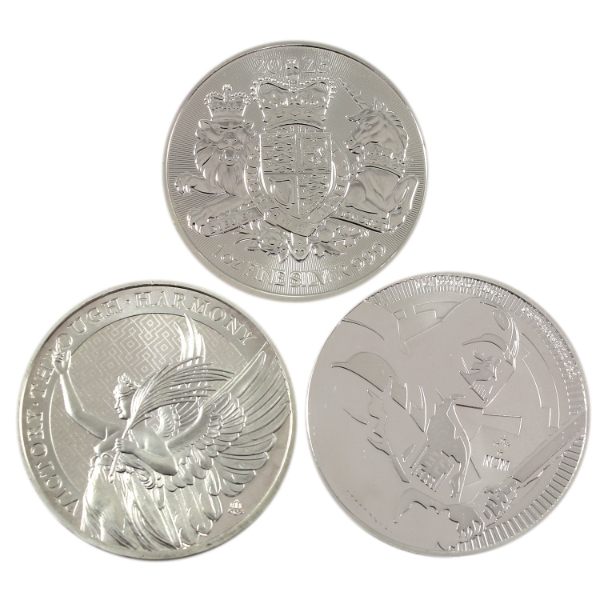 3x 1oz World 2020-2023 Assorted .999 Fine Silver Coins. 3pcs (Tax Exempt)