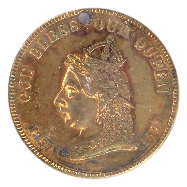 Canada 1897 Queen Victoria Diamond Jubilee (Leroux-1875m) 8.5g-Bronze, 25.5mm