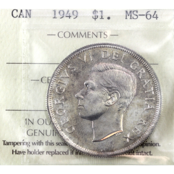 Silver $1 1949 ICCS MS64 