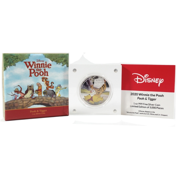 Niue Silver 2020 $2 Winnie the Pooh - Pooh & Tigger 1oz .999 Fine Silver Coin (Tax Exempt)