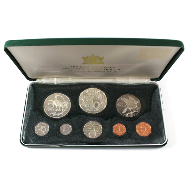 Trinidad & Tobago 1973 10th Anniversary 8-Coin Proof Set