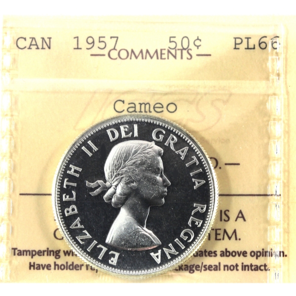 50-cent 1957 ICCS PL66 Cameo