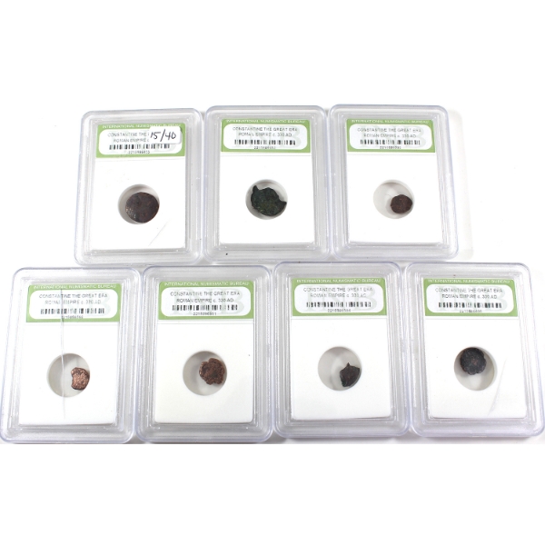 Group Lot of Roman Empire Coins From the Constantine the Great Era c. 330 AD. 7pcs.