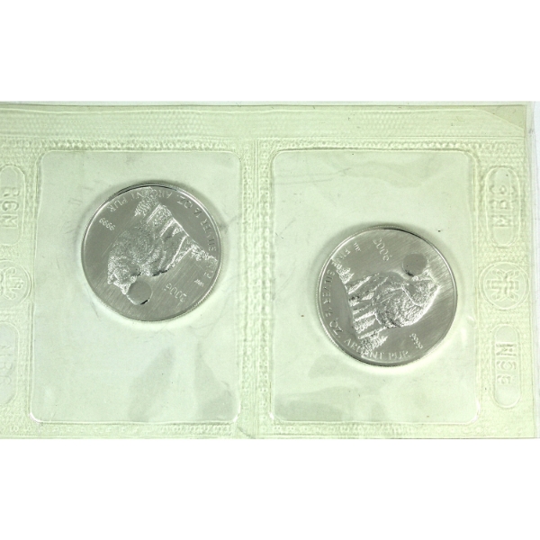 2x 1/2oz 2006 $1 Wolf .9999 Fine Silver Coins in Sealed Sheet. 2pcs (Tax Exempt)