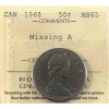 Image 1 : 50-cent 1968 Missing A ICCS MS65