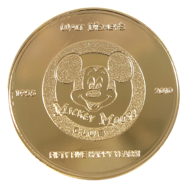 Walt Disney Mickey Mouse Club 1955-2010 55 Happy Years Mouseketeers 24K Gold Plated Medallion