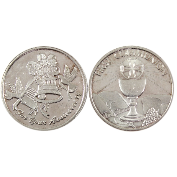 2x 1oz First Communion & For Your Anniversary .999 Fine Silver Rounds. 2pcs (Tax Exempt)